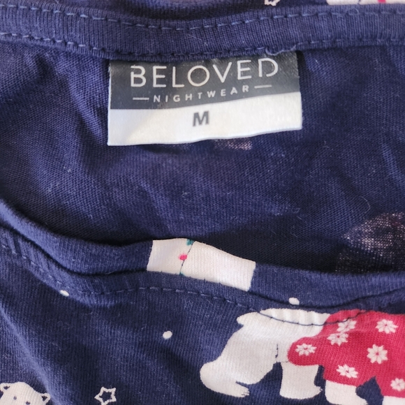 Lot Of Two Girls Nightgowns Navy Blue Clouds Polar Bears Cotton European 10-12 - Picture 6 of 9